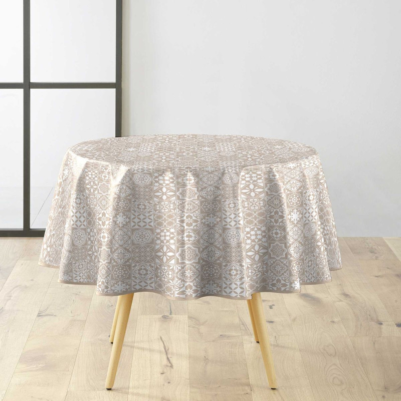 NAPPE RONDE CARELLA BLANC D160 CM PVC
