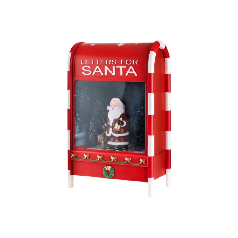 BOITE LUM LED MUSICALE PÈRE NOEL 25X40CM