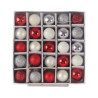 Coffret 25 mini-boules de Noël, 2,5 cm - Rouge, blanc et argent