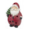 Figurine de Noël LED Père Noël pailleté et lumineux 26 cm