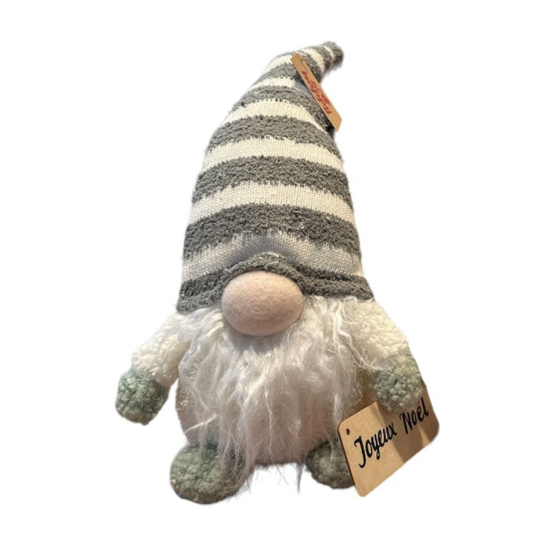 Gnome de Noël en tissu vert et blanc H34cm Gnome de Noël en tissu vert et blanc H34cm
