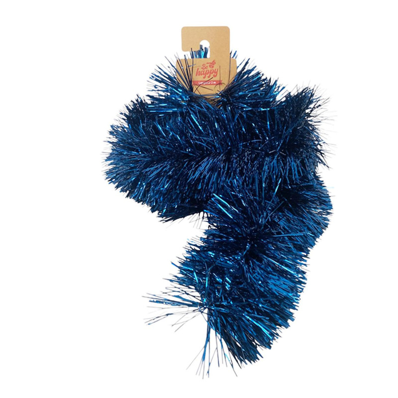 Guirlande de Noël Mousseuse Bleu Nuit Éclatant 14cm x 200cm Guirlande de Noël Mousseuse Bleu Nuit Éclatant 14cm x 200cm