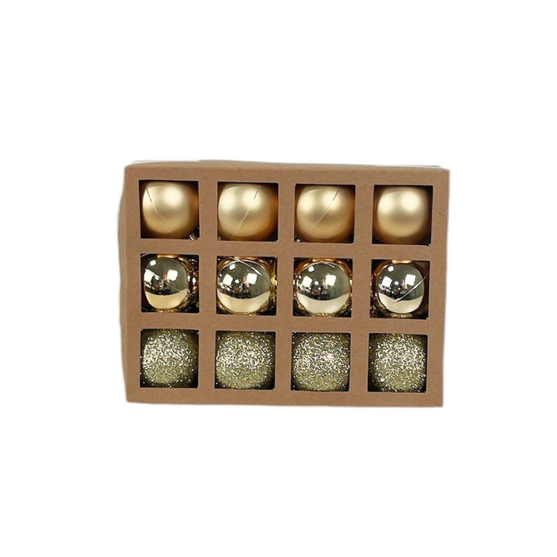 BOULES OR X12 D4CM (BRILLANT/MAT/PAILLET