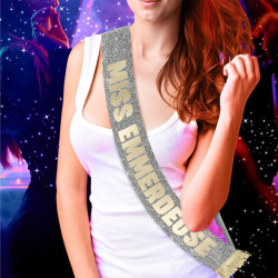 ECHARPE MISS EMMERDEUSE DORE PAILLETTES