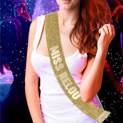 ECHARPE MISS RELOU DORE PAILLETTES