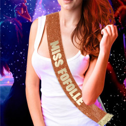 ECHARPE MISS FOFOLLE DORE PAILLETTES