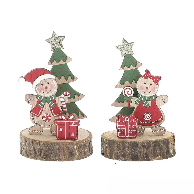 Décoration de Noël en rondin avec Pain d'Épice Décoration de Noël en rondin avec Pain d'Épice