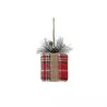 Suspension Cadeau de Noël Tissu Écossais Rouge