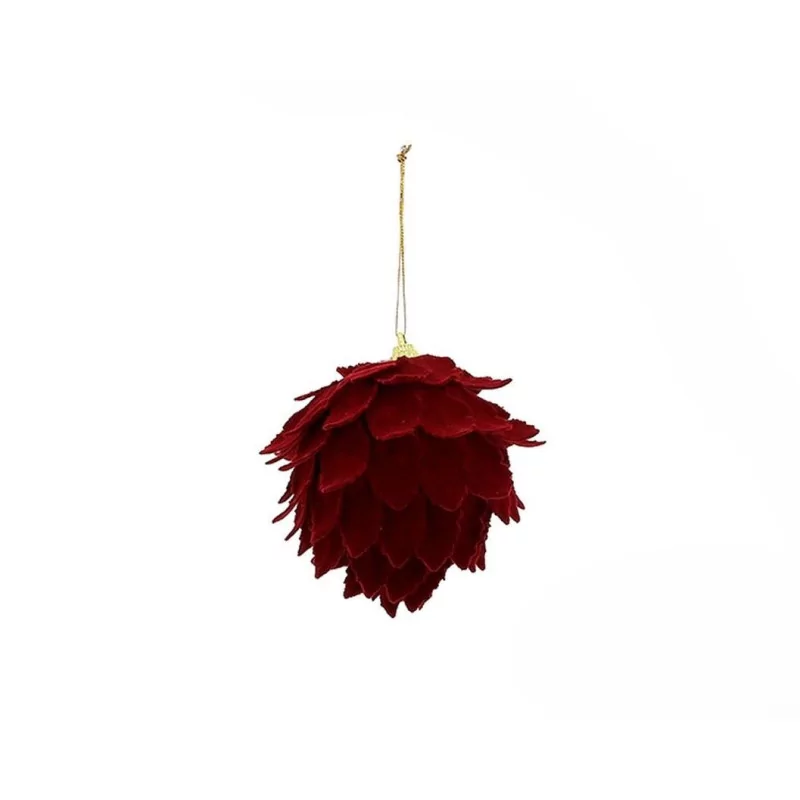 SUSP POMME DE PIN POLYFOAM 8CM ROUGE