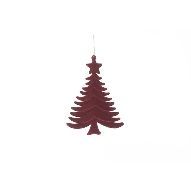 SUSP SAPIN FLOQUE H13,5CM ROUGE