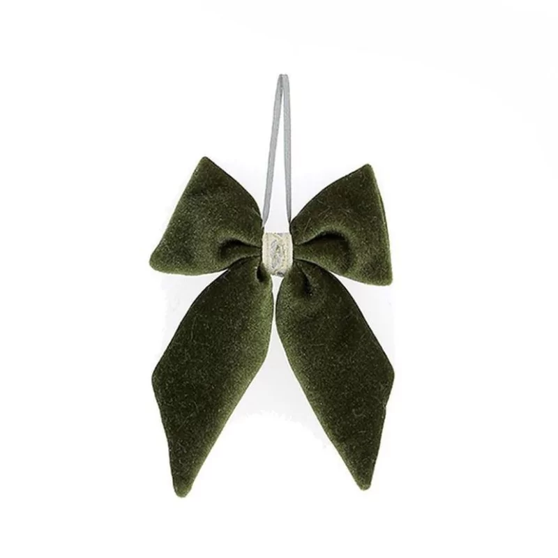 Nœud de Noël en velours vert pour sapin Nœud de Noël en velours vert pour sapin
