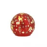 boule de Noël en verre rouge avec motifs lumineux