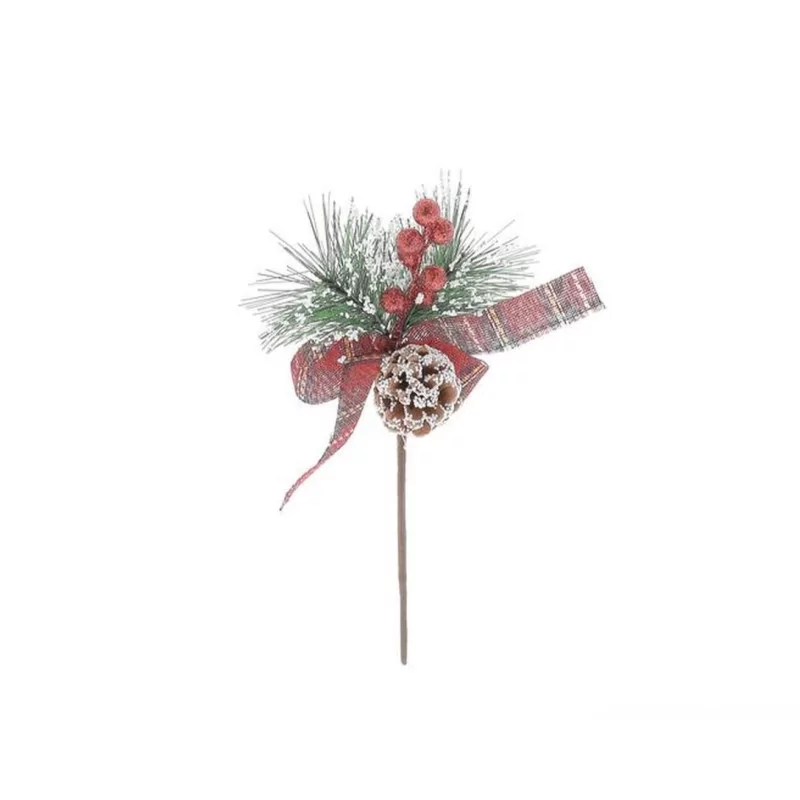 Tige de décoration de Noël "Bouquet" avec nœud écossais