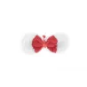 NOEUD POUR CHIEN NOEL BLC/RGE 12X6X2CM (