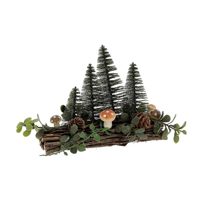 CENTRE DE TABLE SAPIN ET CHAMPIGNON 30CM
