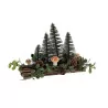 Centre de table de Noël avec sapins et champignons 30cm