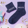 CHAUSSETTES PAILLETTES PIPELETTE BLEU