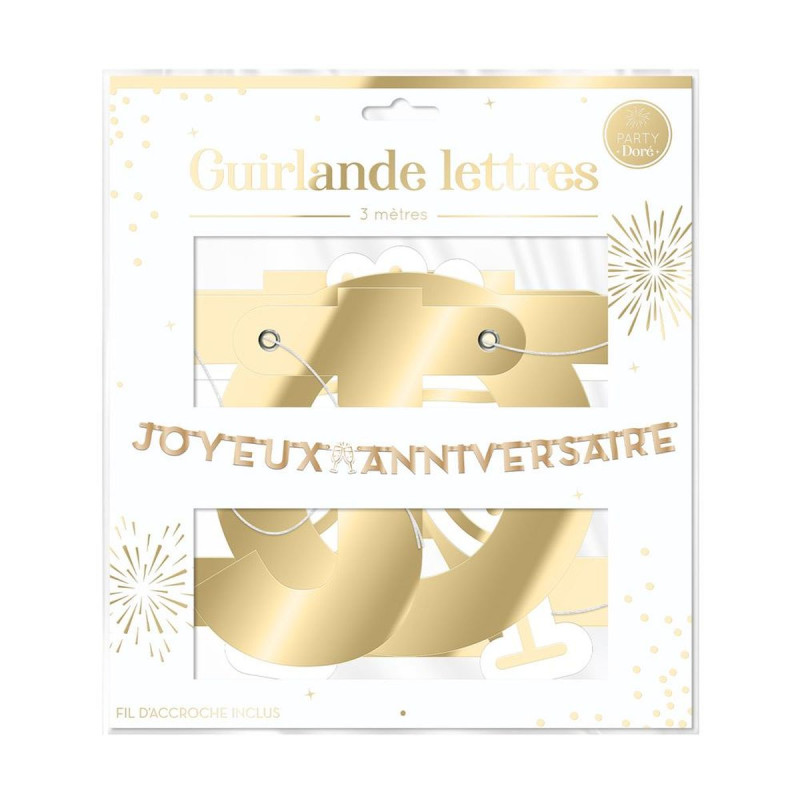 GUIRLANDE LETTRES PARTY DORE GUIRLANDE LETTRES PARTY DORE