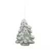 Suspension de Noël sapin vert enneigé avec étoiles H13cm