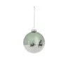 BOULE NOEL 8CM SCENETTE VERT VERRE
