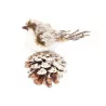 Oiseau à suspendre sur pomme de pin 10cm
