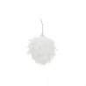 BOULE FLEUR 9CM BLC PAILLETTE POLYFOAM
