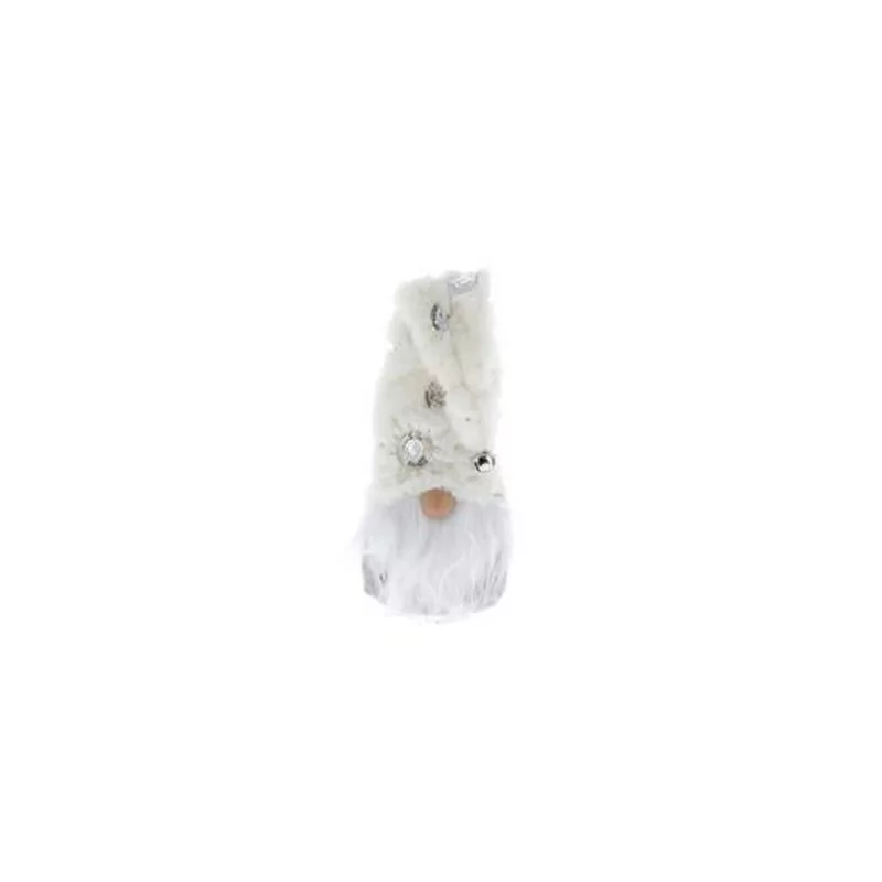 GNOME 14X8X23CM BLANC MOTIF OR&ARGENT FO