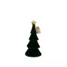 Sapin de Noël décoratif en velours vert foncé, avec étoile dorée GM