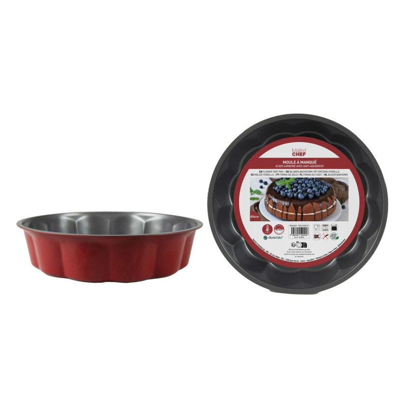 Moule à Manqué MAITRE CHEF – Acier Carbone Anti-Adhérent, Diamètre 26 cm