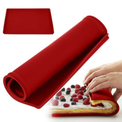 Plaque de Cuisson Rouge en Silicone – Pour Génoise et Biscuits Roulés, 37 x 27 cm
