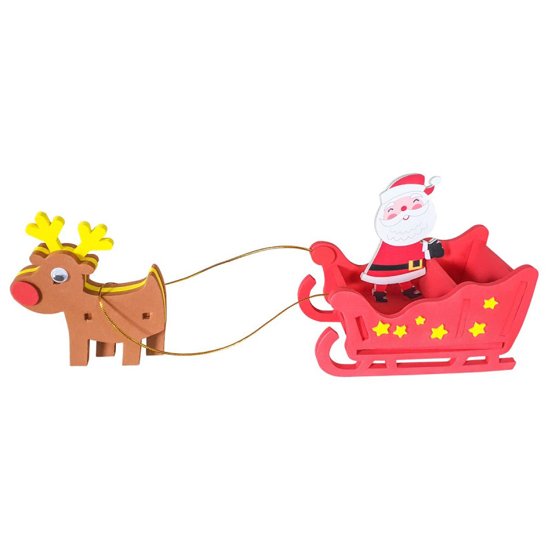 Kit traîneau du Père Noël caoutchouc mou
