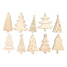 Kit d'Embellissements Sapins Découpés en Bois – 30 pièces, 4,5 à 5 cm