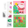 Kit Créatif Tableaux à Sequins Thème Noël – 2 toiles 15 x 15 cm (Père Noël et "Bonnes Fêtes")