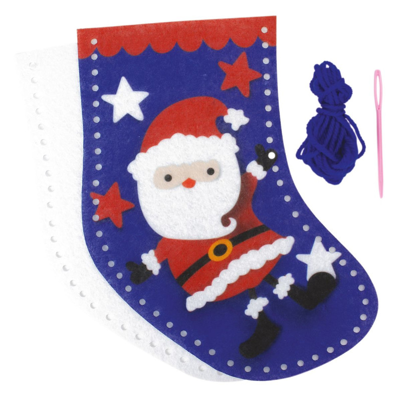 Kit chaussette Père Noël feutrine 20 x 1