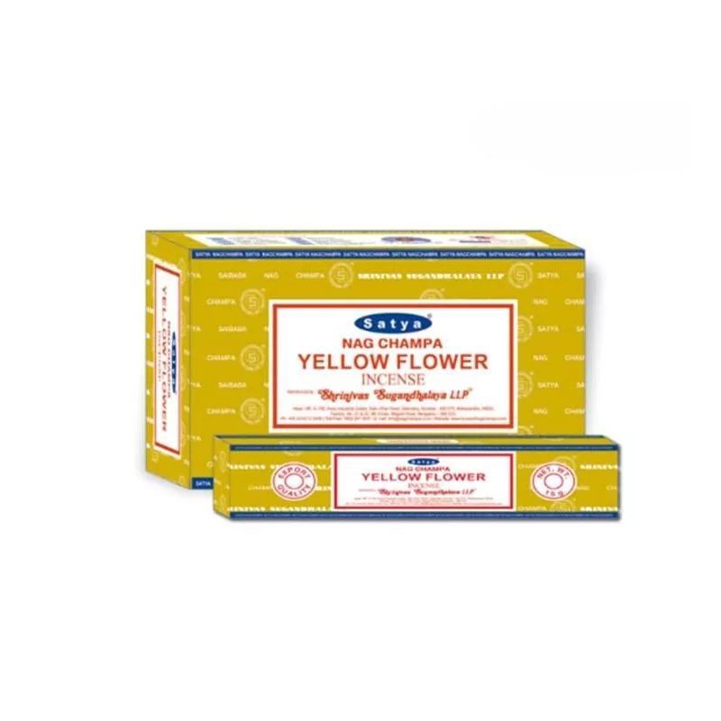Encens Bâtonnets SATYA Nag Champa YELLOW FLOWER – Boîte de 12 Bâtonnets Encens Bâtonnets SATYA Nag Champa YELLOW FLOWER – Boîte de 12 Bâtonnets