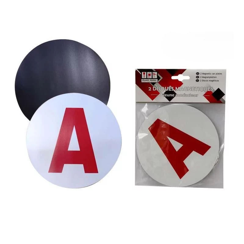 Lot de 2 Disques Magnétiques "A" – 15 cm, Amovibles pour Jeune Conducteur Lot de 2 Disques Magnétiques "A" – 15 cm, Amovibles pour Jeune Conducteur