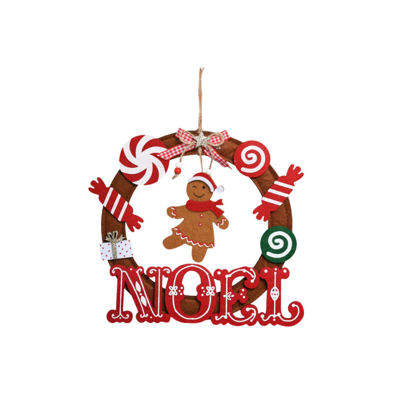 Couronne manala Noël 23,5x21x1cm à suspe