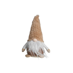 Déco à poser gnome Noël beige 14x28x10cm