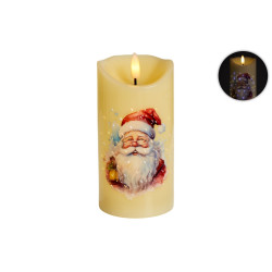 Bougie LED tête de Père noel + fibre opt