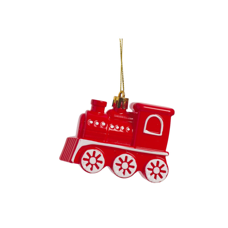 Suspension Noël train rouge 8,3x6,3x3,9c