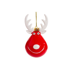 Suspension Noël renne rouge 11,5x5,8xcm