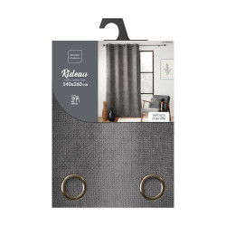 RIDEAU LEO ANTHRACITE 140x260CM VELOURS