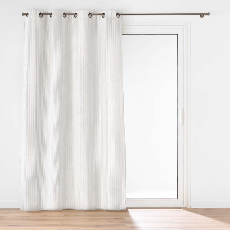 RIDEAU NILS BLANC 140x260CM VELOURS RELI