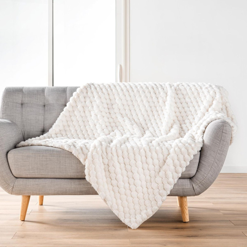 PLAID FROSTY NATUREL 125x150CM FOURRURE/