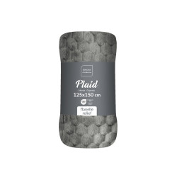 Plaid 125x150 cm Mini Frosty Flanelle Relief Gris Anthracite