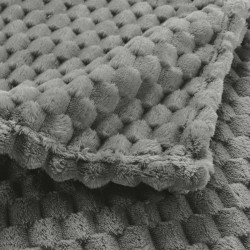 Plaid 125x150 cm Mini Frosty Flanelle Relief Gris Anthracite
