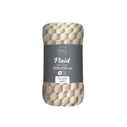 PLAID MINI FROSTY TAUPE 125x150CM FLANEL