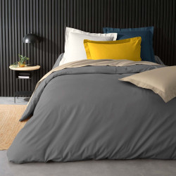 HOUSSE COUETTE PERCALINE ACIER 260x240C