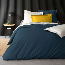 HOUSSE COUETTE PERCALINE BLEU NUIT 260x