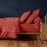 Drap Housse Lina 90x190 cm Coton 57 Fils TERRACOTTA Drap Housse Lina 90x190 cm Coton 57 Fils TERRACOTTA